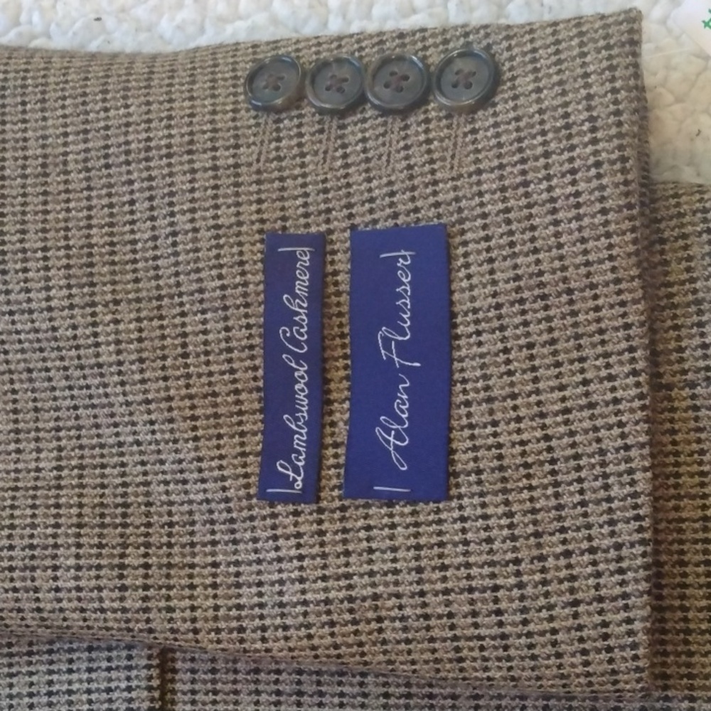NWT Alan Flusser Brown Lambswool/Cashmere Sport Jacket  40R - Picture 5 of 16